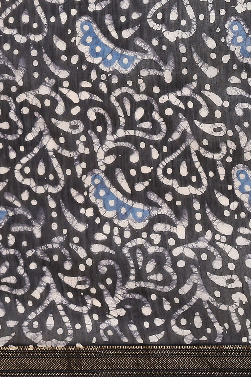 Blue Batik Pure Silk Cotton Saree image number null