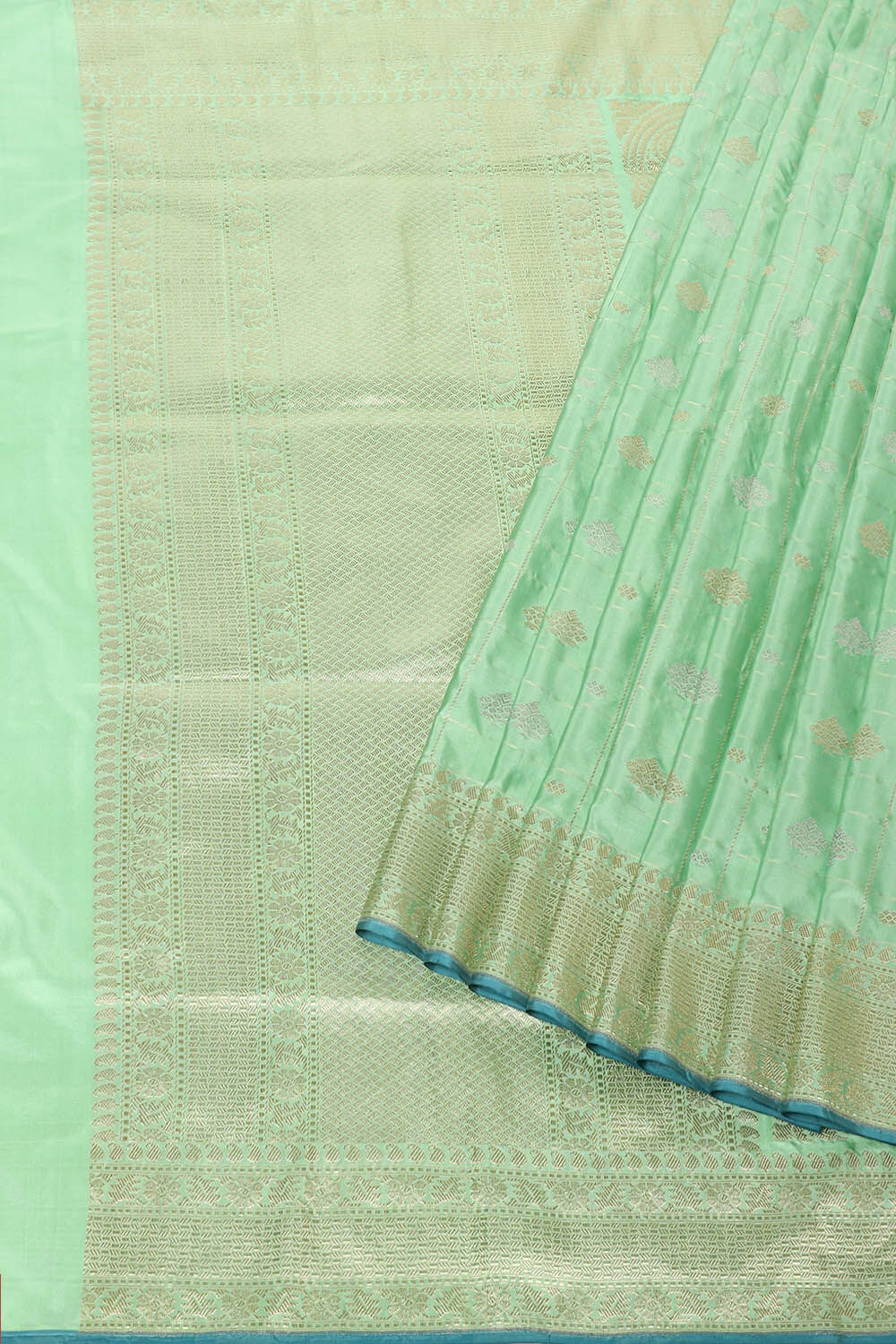 Light Green Pure Silk Banarasi Saree image number null