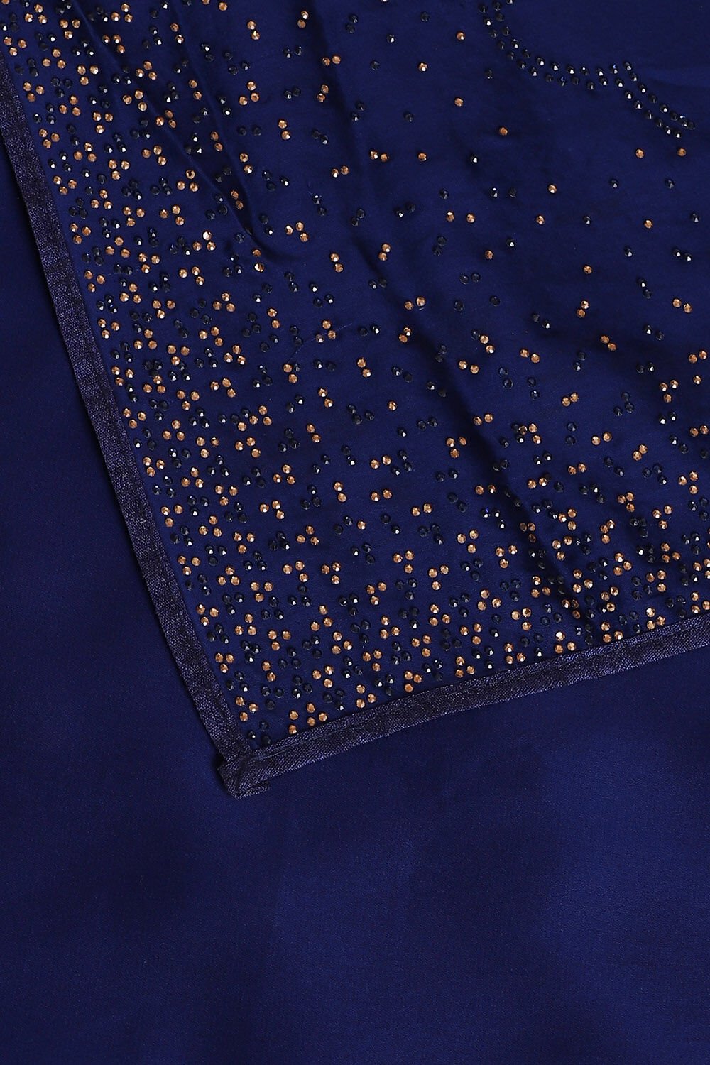 Dark Pure Blue Embroidered Saree image number null