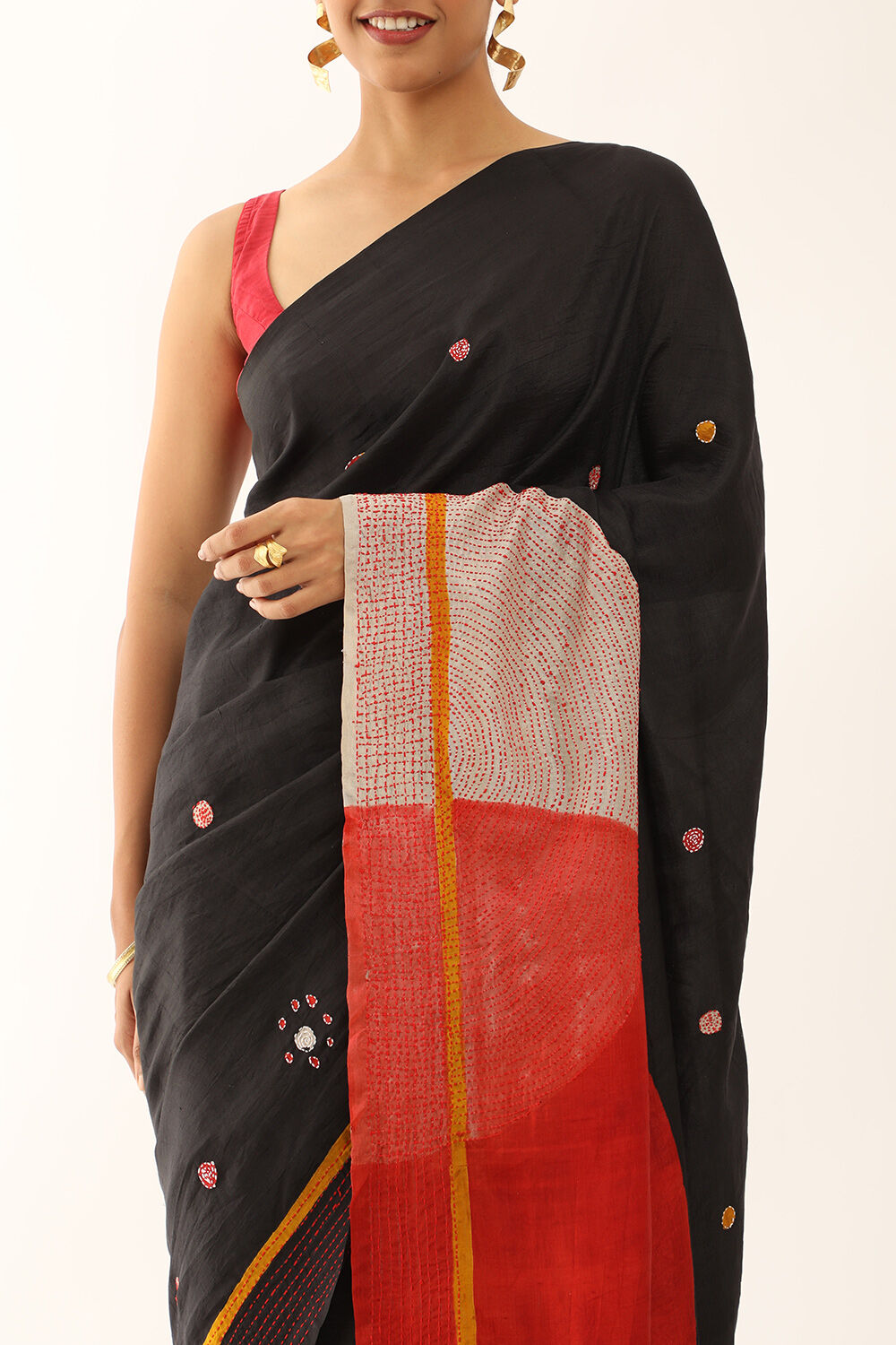 Grey Murshidabad Pure Silk Hand Painted Saree image number null