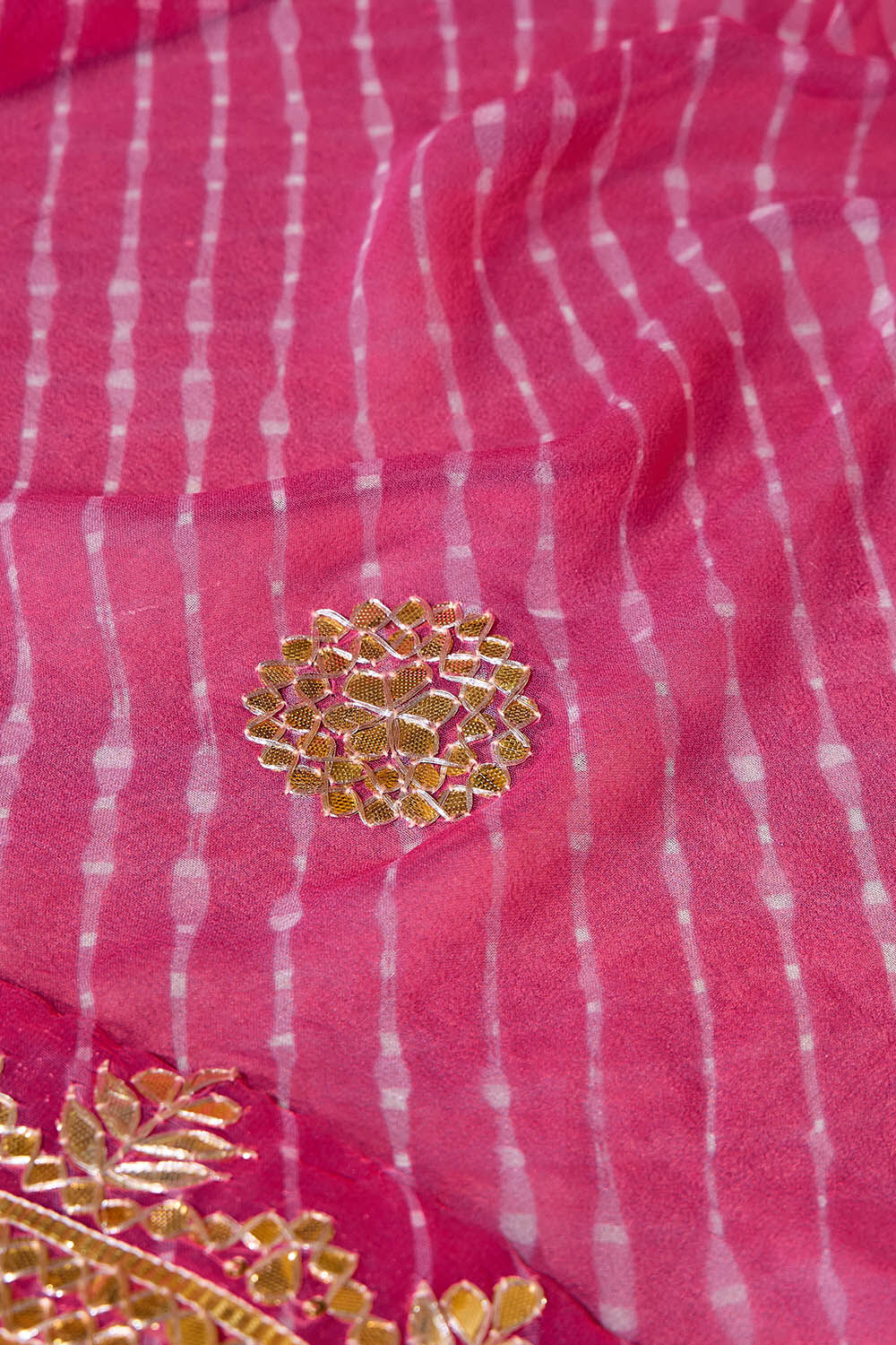 Pink Pure Silk Georgette Embroidered Saree image number null