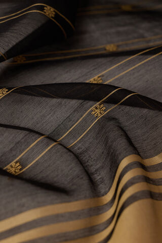 Black Woven Pure Silk Cotton Chanderi Saree thumbnail image number null