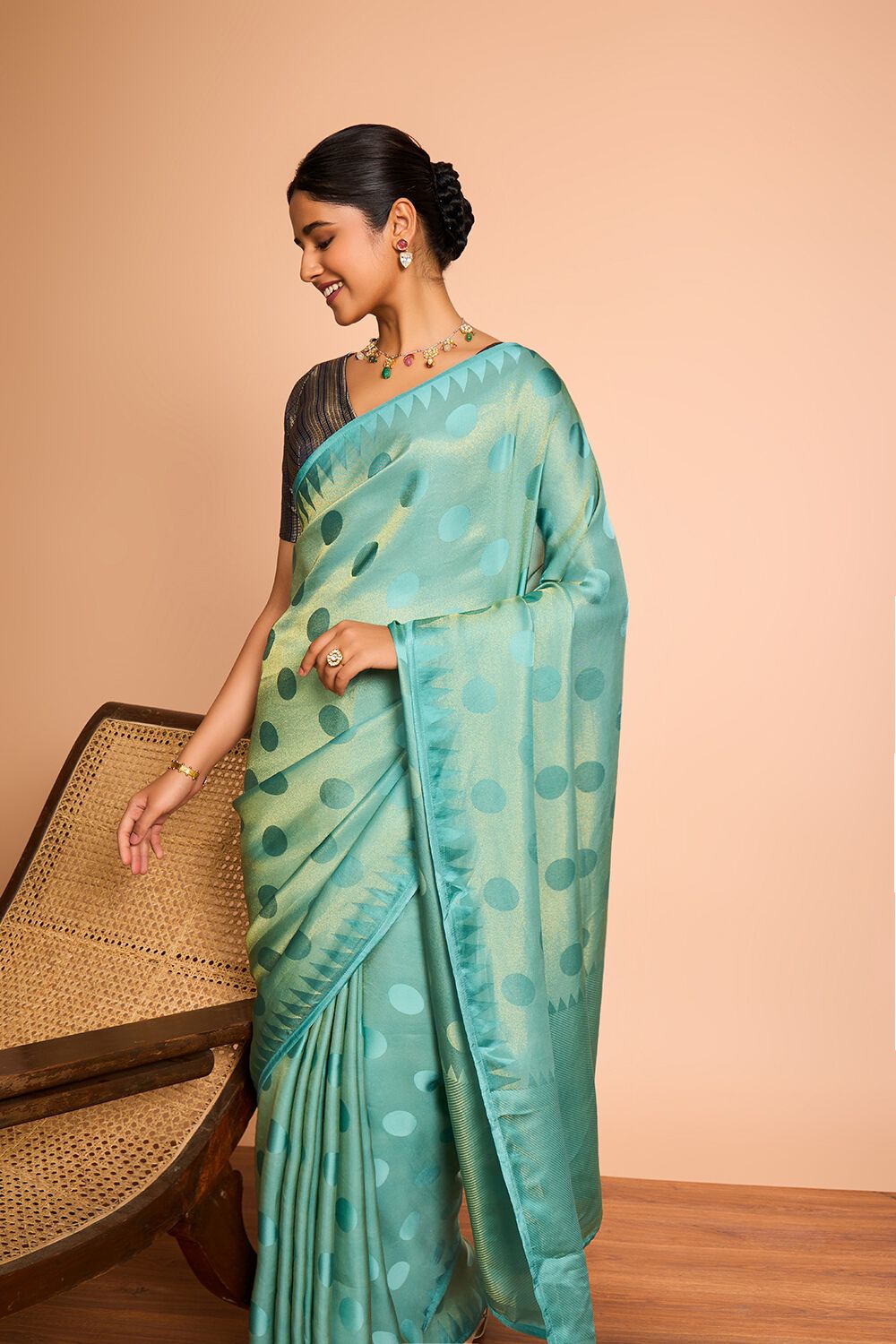 Light Blue Woven Viscose Saree image number null