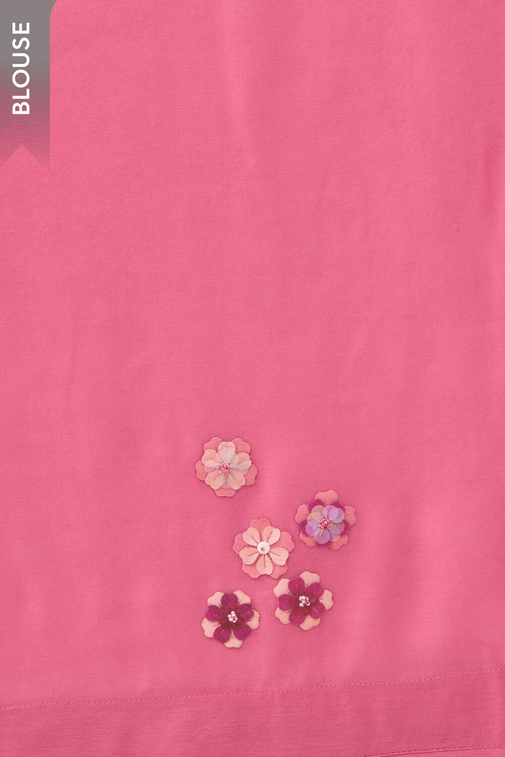 Light Pink Pure Silk Cotton Applique Embroidered Saree image number null