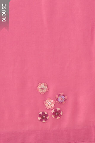 Light Pink Pure Silk Cotton Applique Embroidered Saree thumbnail image number null