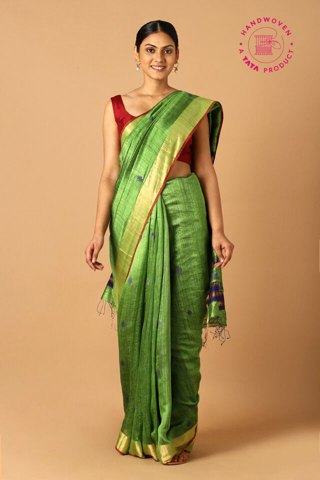 Green Pure Silk Vanya Jamdani Saree