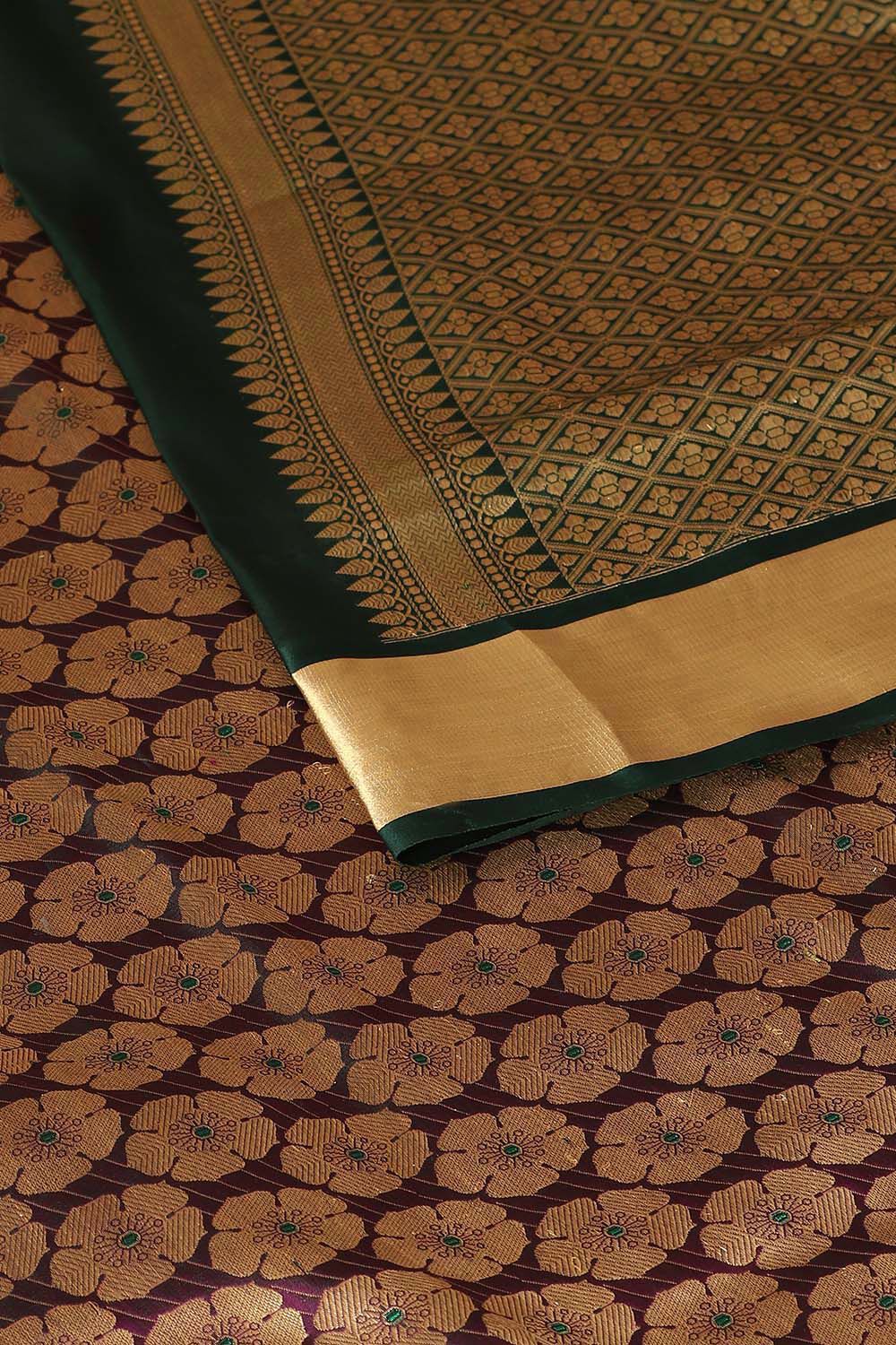 Purple Pure Silk Banarasi Brocade Saree image number null