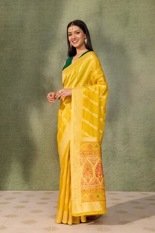 Yellow Woven Pure Viscose Saree thumbnail image number null
