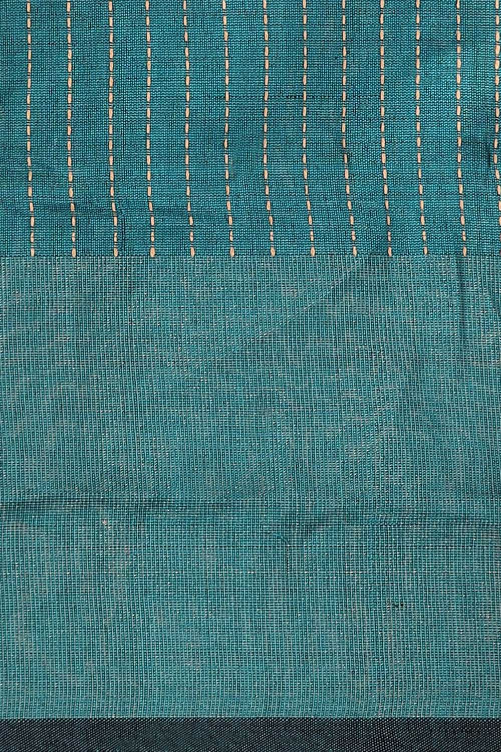 Dark Blue Pure Tussar Silk Bhagalpuri Saree image number null