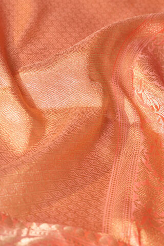 Orange Silk Viscose Cutwork Banarasi Saree thumbnail image number null