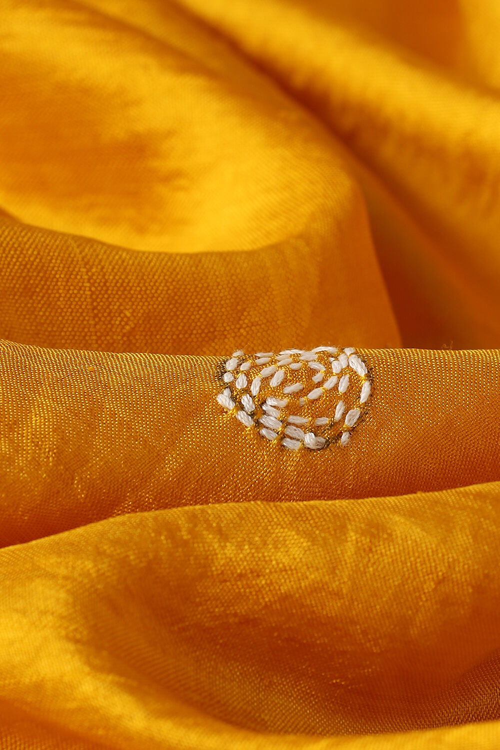 Yellow Pure Silk Hand Painted Saree image number null