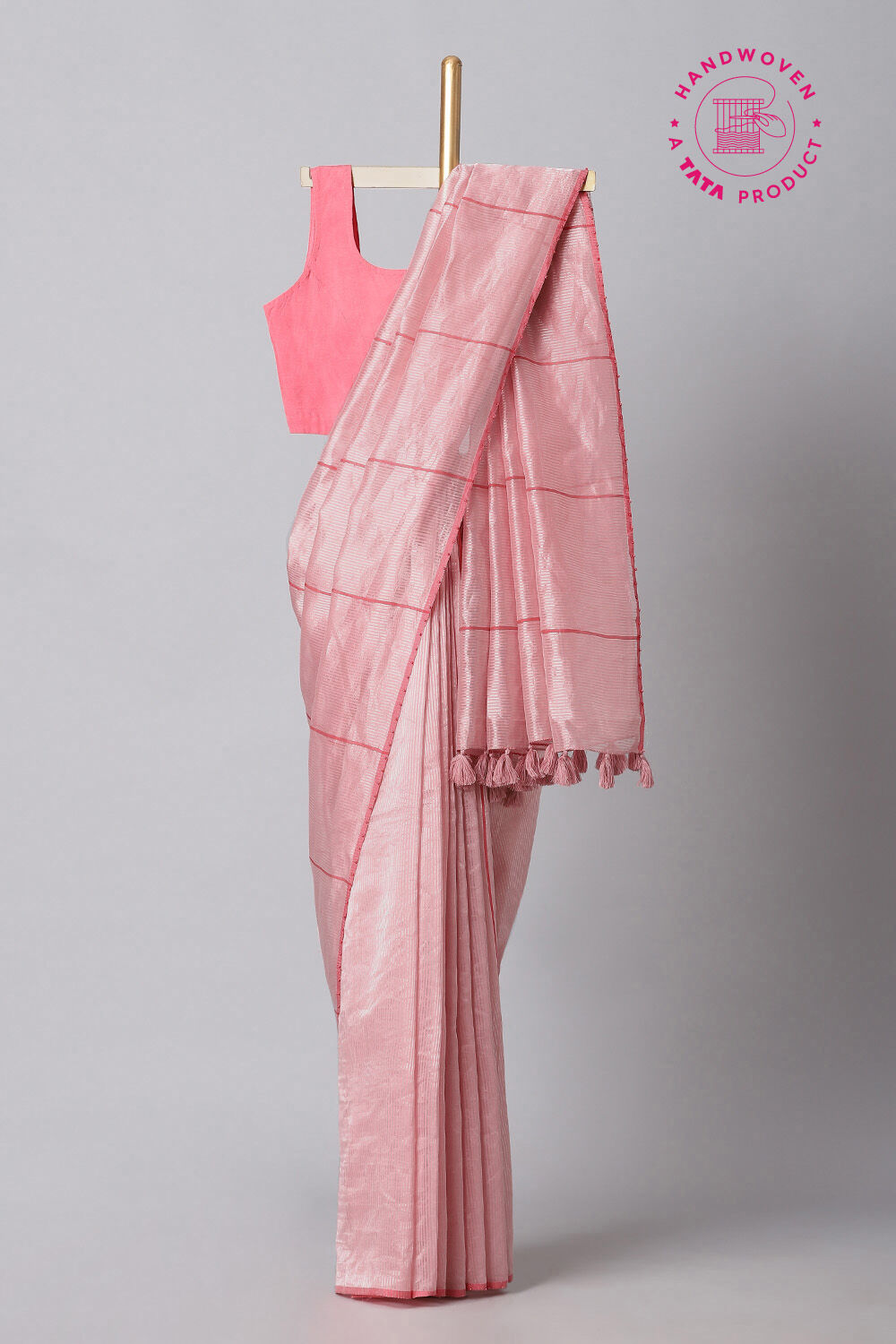 Light Pink Pure Silk Cotton Embroidered Saree image number null