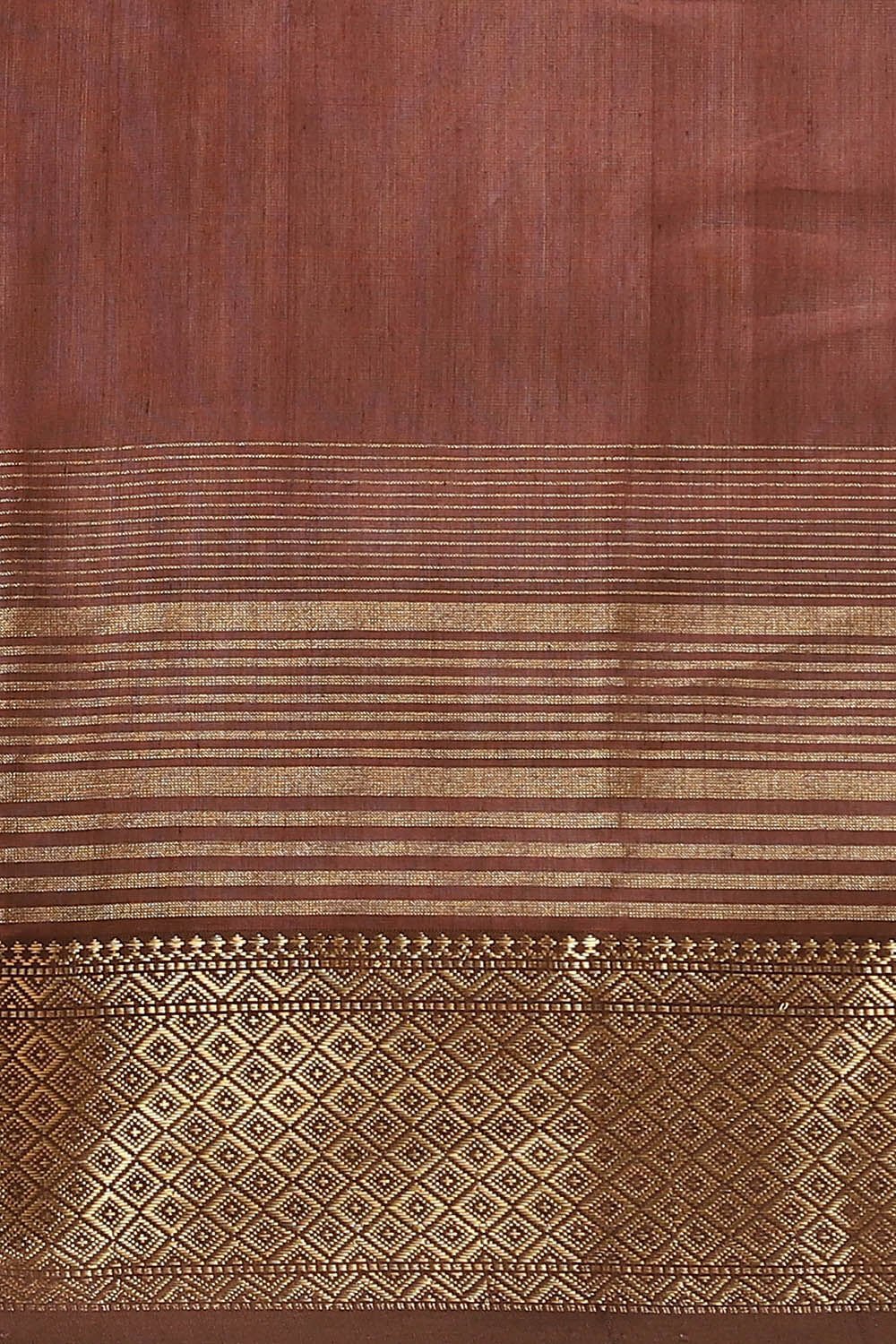 Dark Orange Pure Silk Cotton Maheshwari Saree image number null