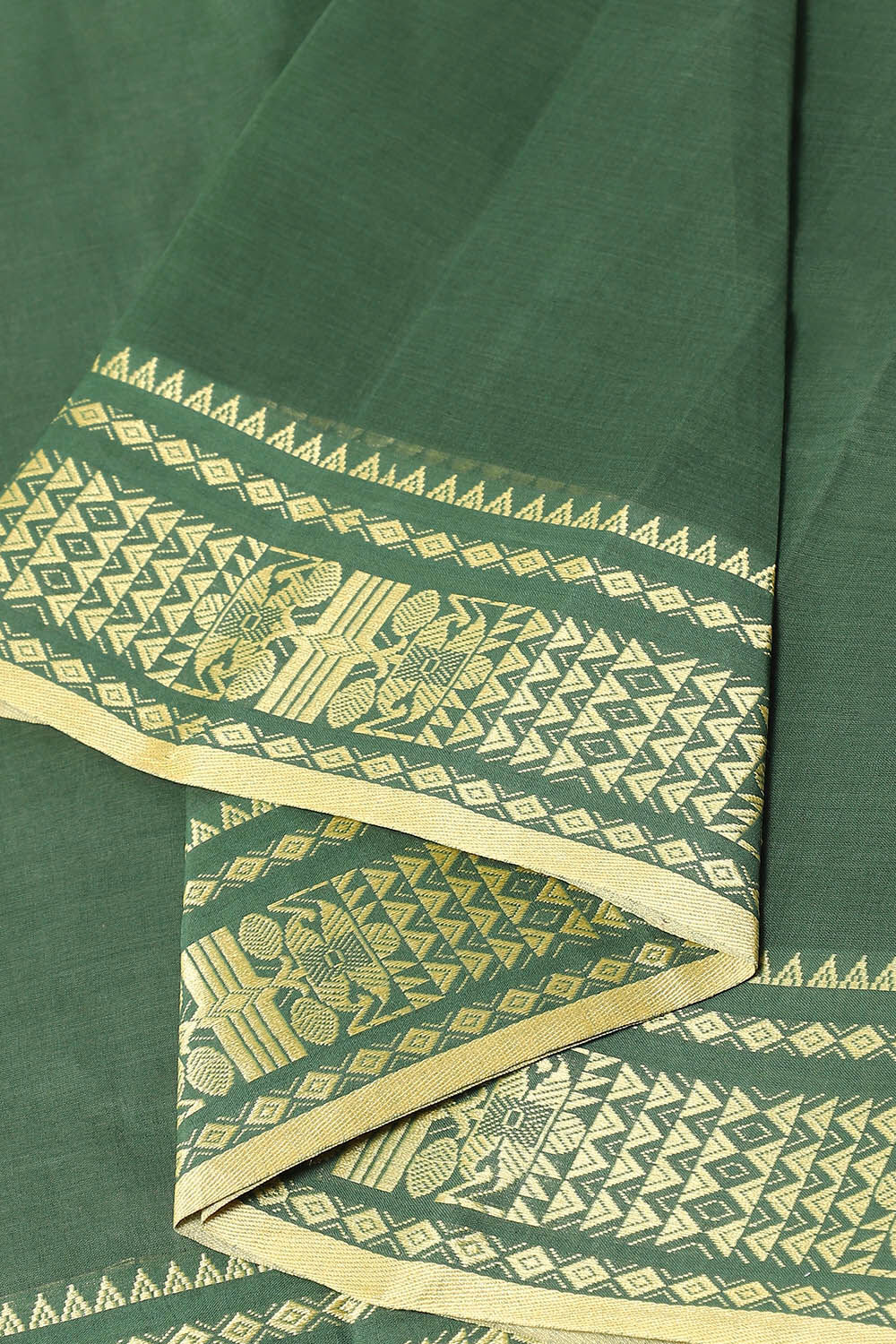Green Pure Cotton Bengal Saree image number null