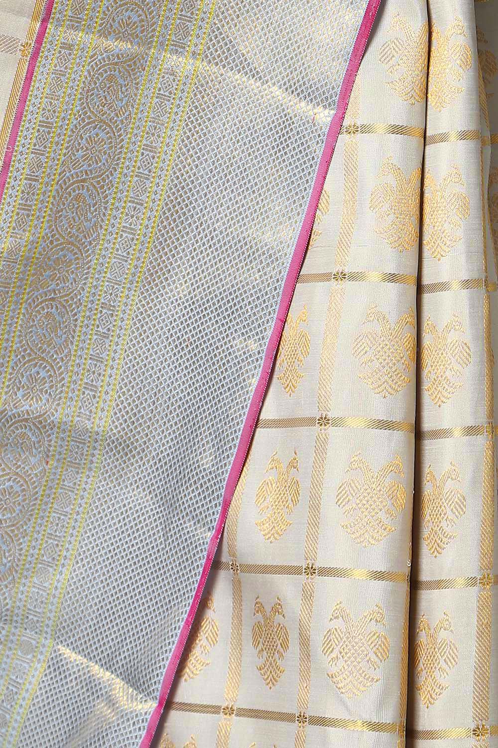 Grey Pure Silk Kanjivaram Saree image number null