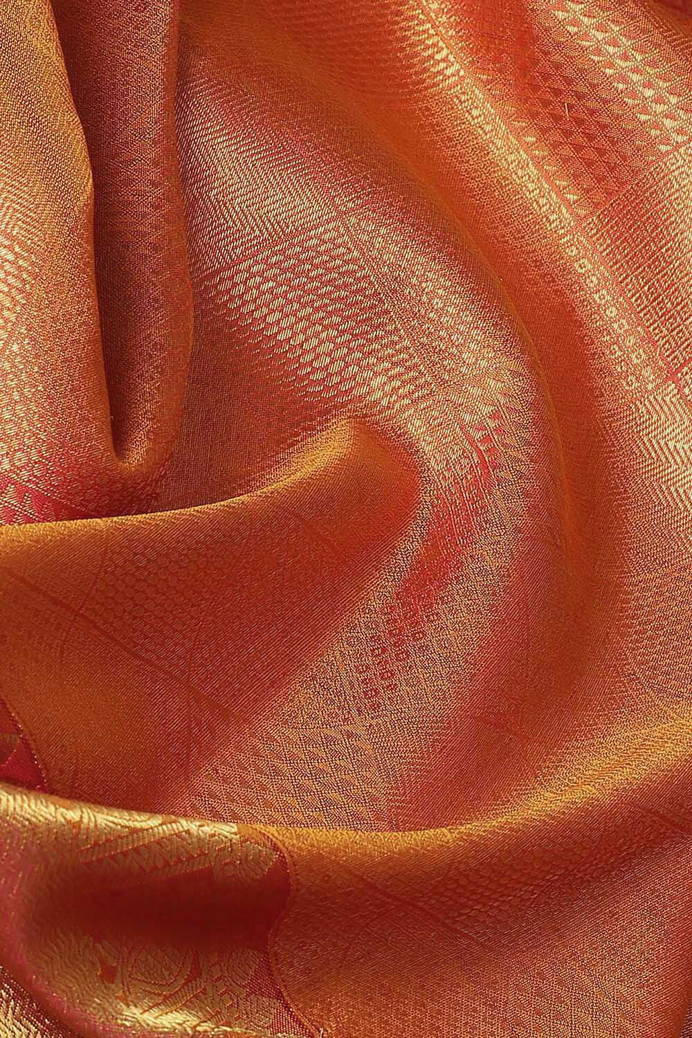 Orange Pure Silk Kanjivaram Saree image number null