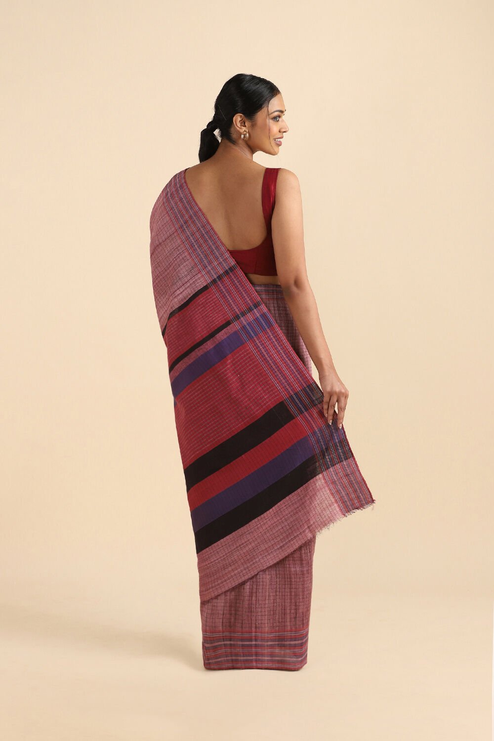 Violet Pure Tussar Bhagalpuri Saree image number null