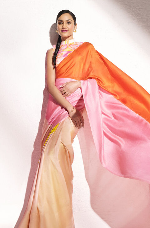 Multicoloured Chattisgarh Pure Silk Hand Painted Saree