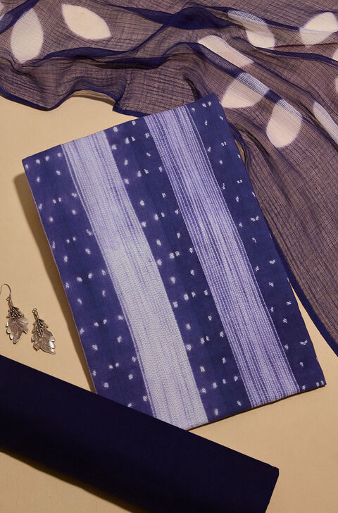 Violet Pure Cotton Tie and Dye Shibori Unstitched Suit Set