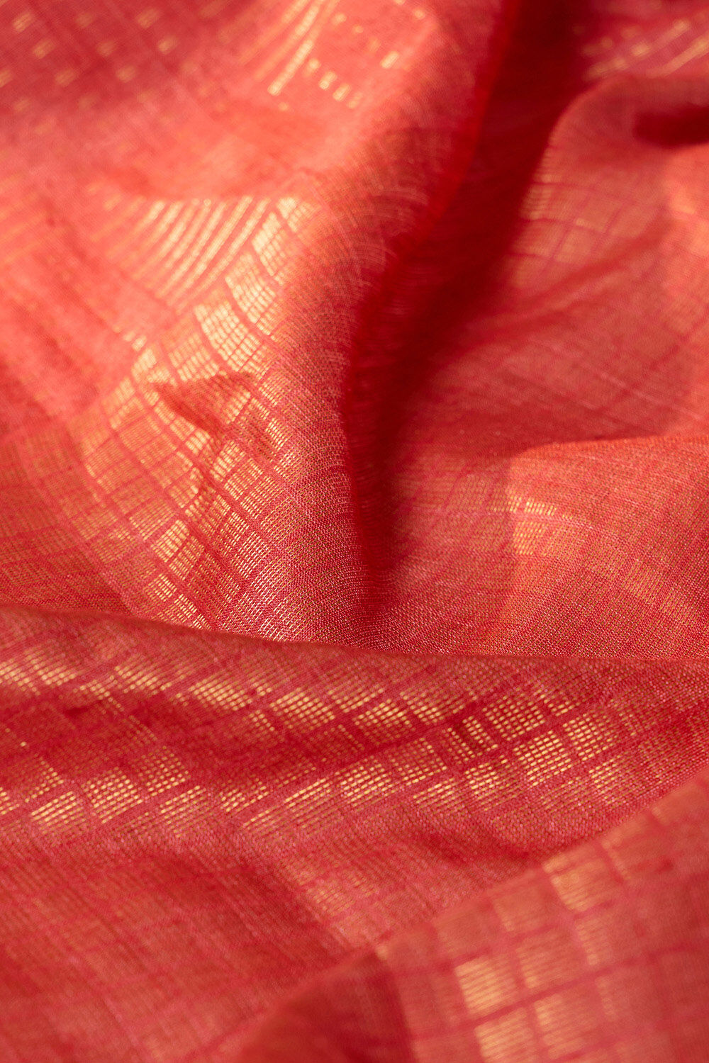 Red Chattisgarh Woven Pure Tussar Silk Saree image number null