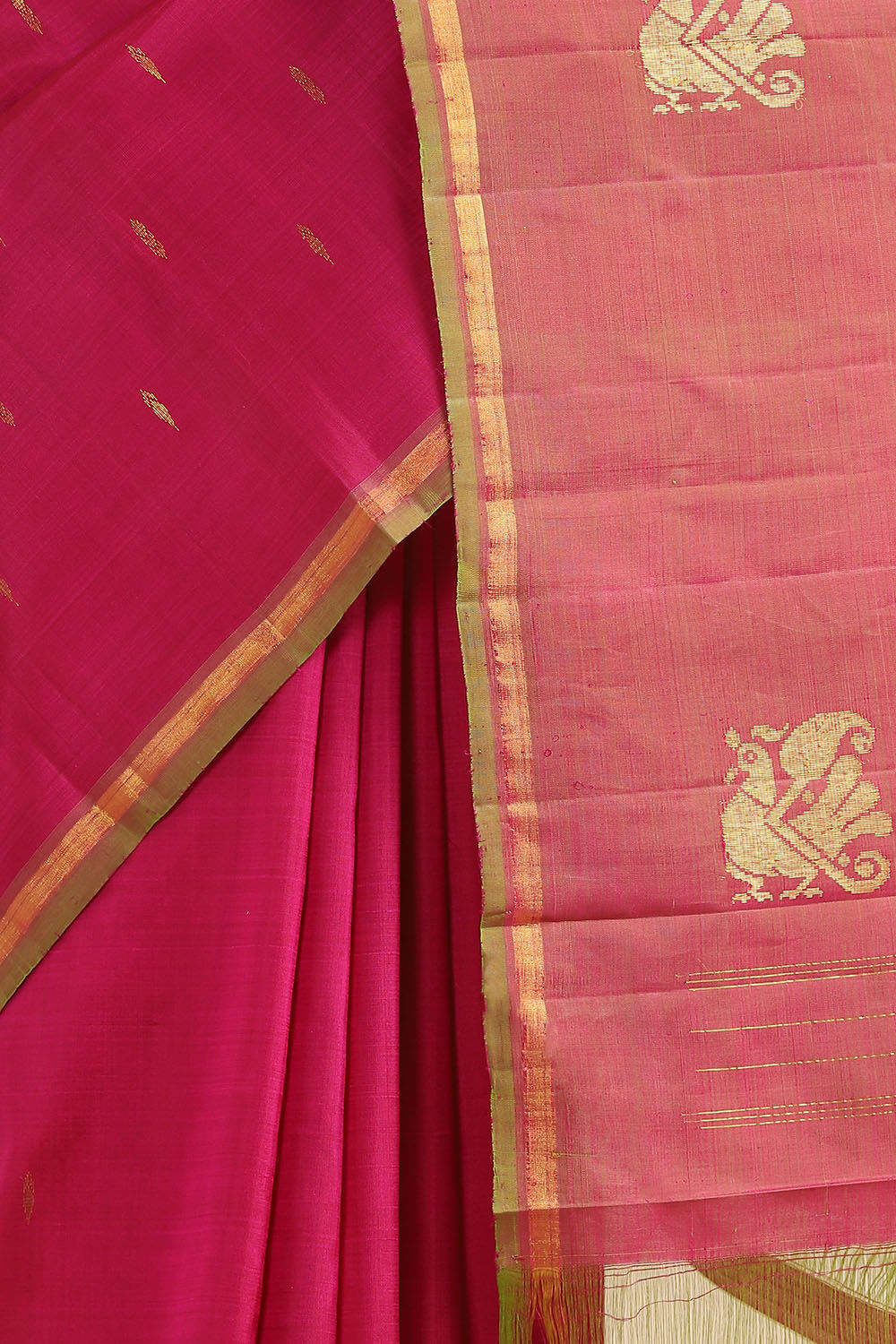 Dark Pink Pure Silk Kanjivaram Saree image number null