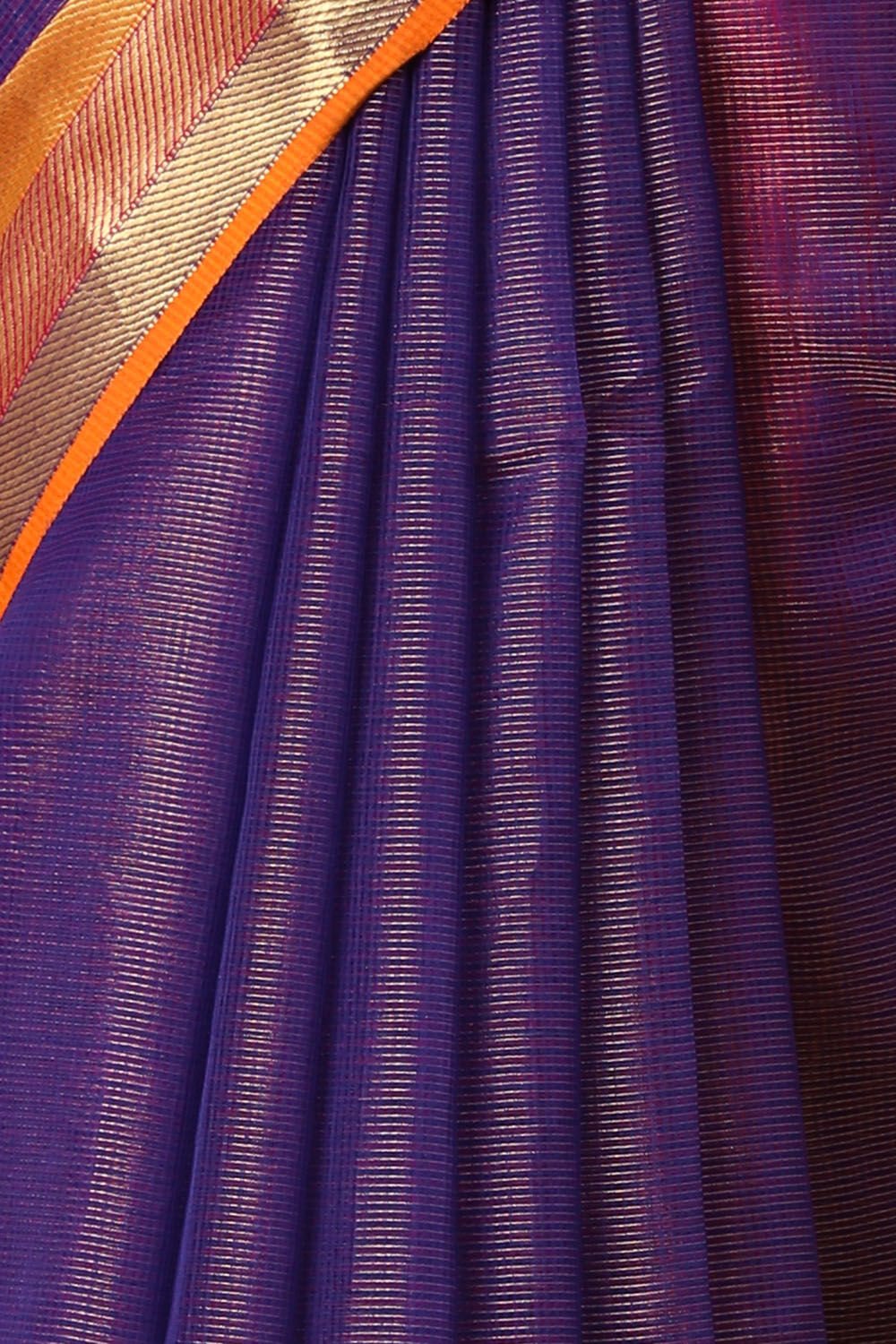 Purple Pure Cotton Tissue Maheswari Saree image number null