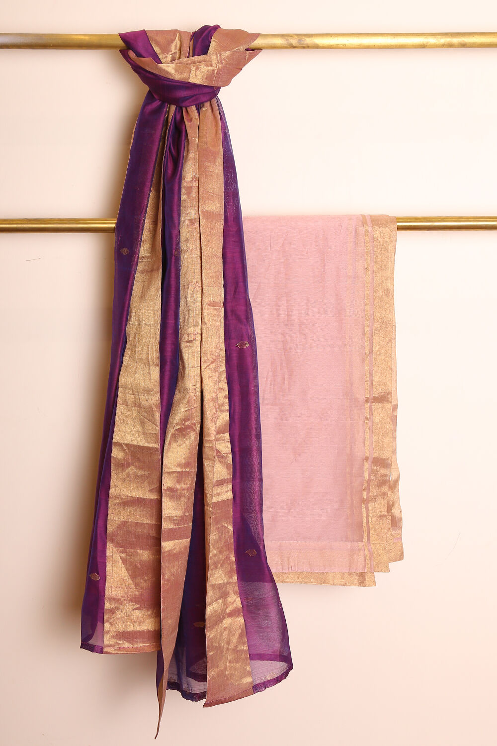 Lilac Pure Silk Cotton Suit Set image number null