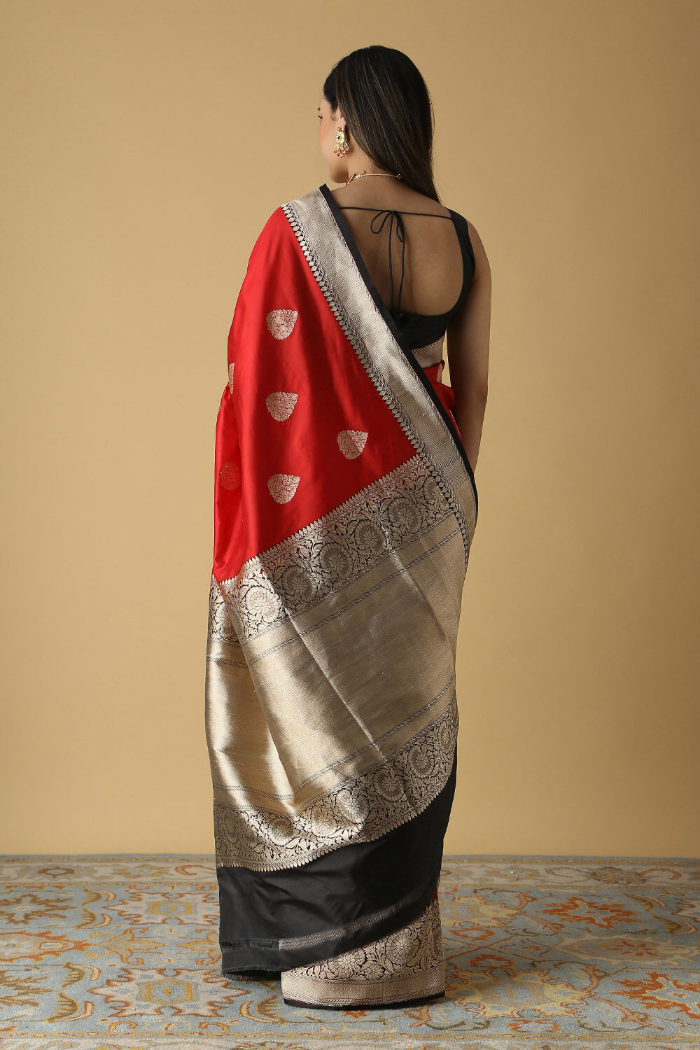 Red Pure Silk Banarasi Saree image number null