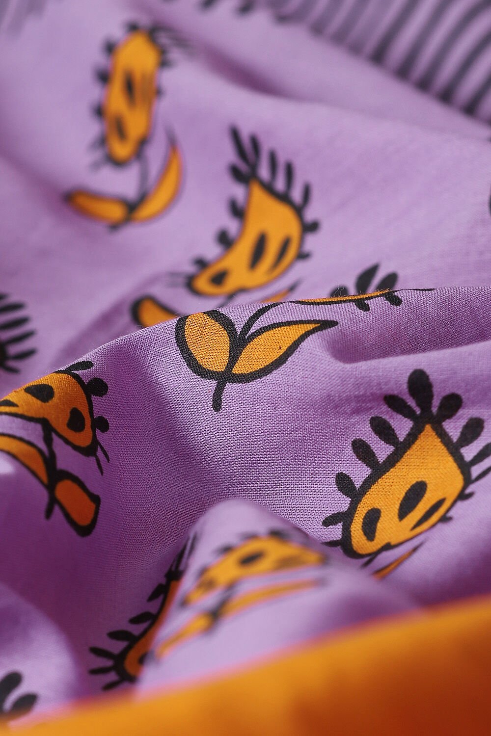 Light Pure Violet Cotton Printed Saree image number null