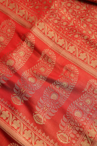 Red Kanjivaram Silk Tissue Saree thumbnail image number null