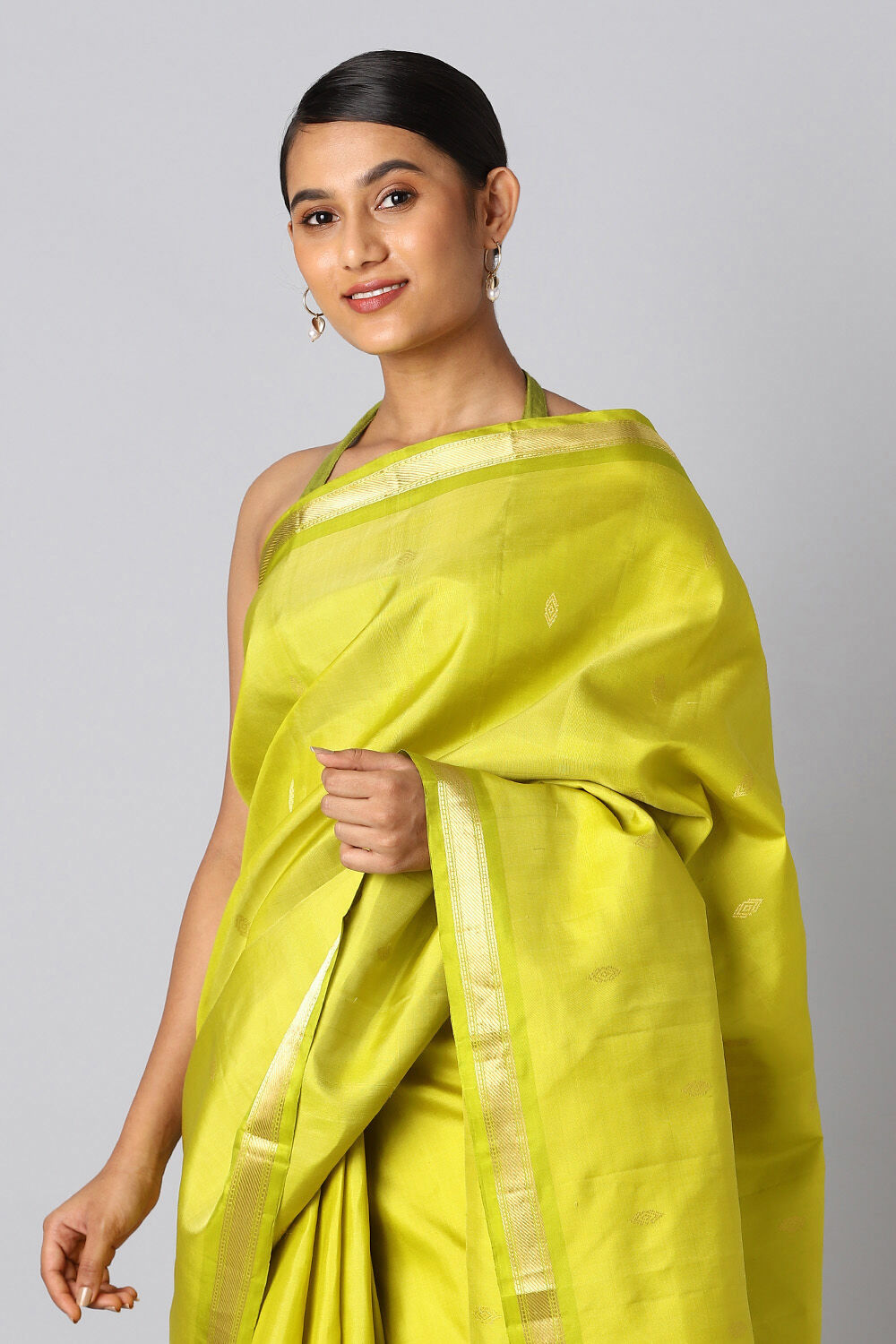 Green Pure Silk Kanjivaram inspired Saree image number null