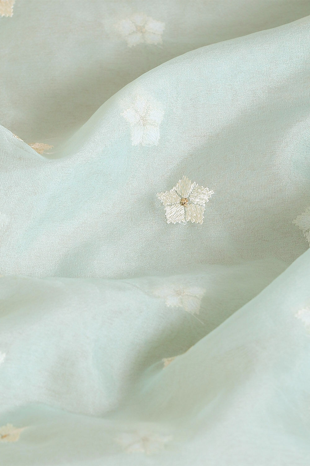 Light Pure Blue Embroidered Saree image number null