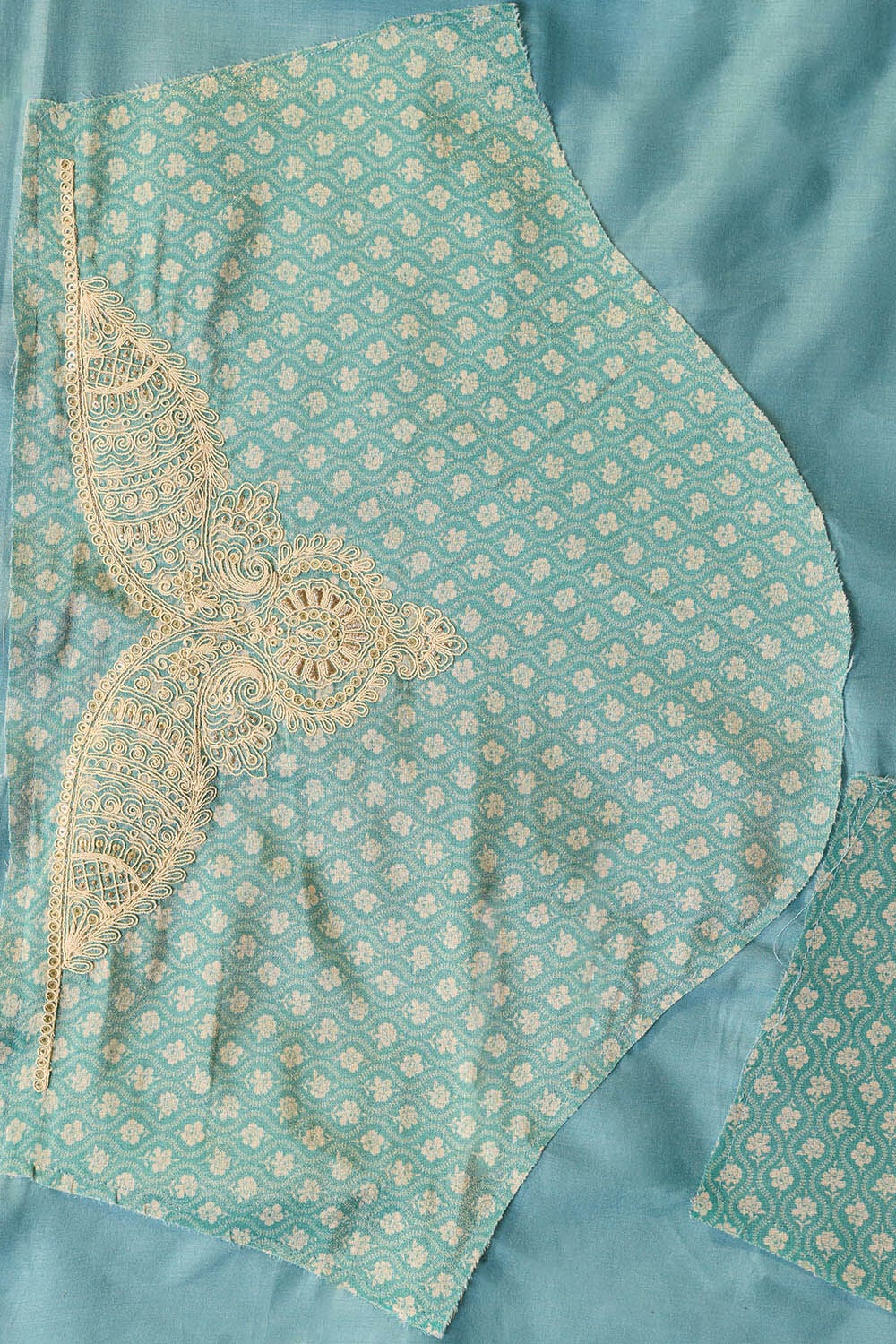 Blue Viscose Tissue Embroidered Saree image number null