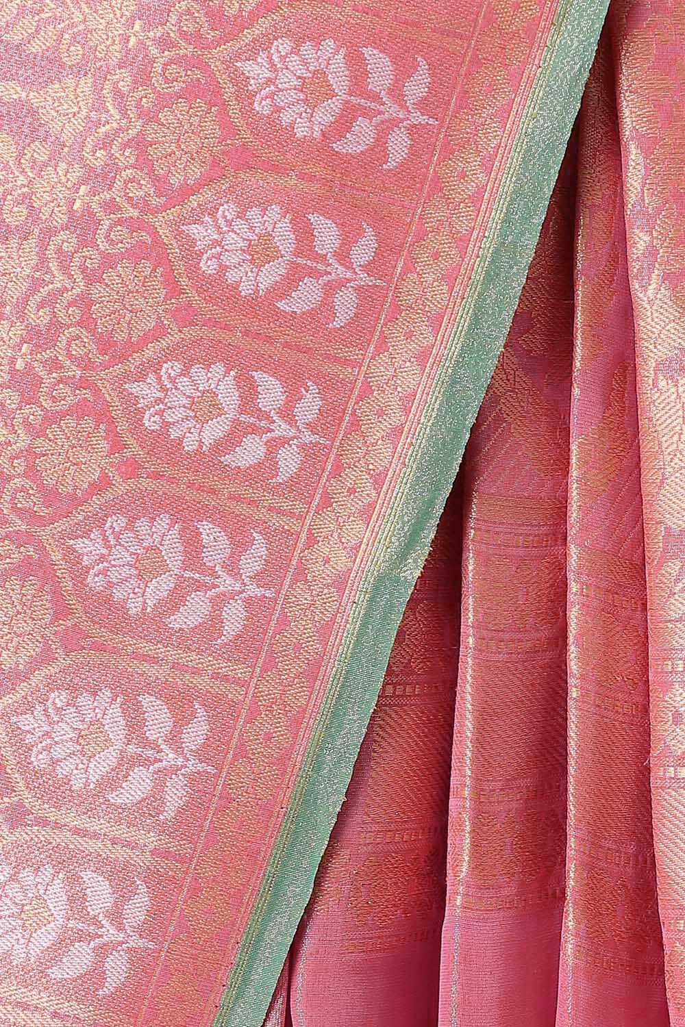 Light Pink Pure Silk Banarasi Saree image number null