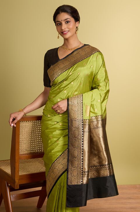 Green Pure Silk Kadwa Banarasi Saree