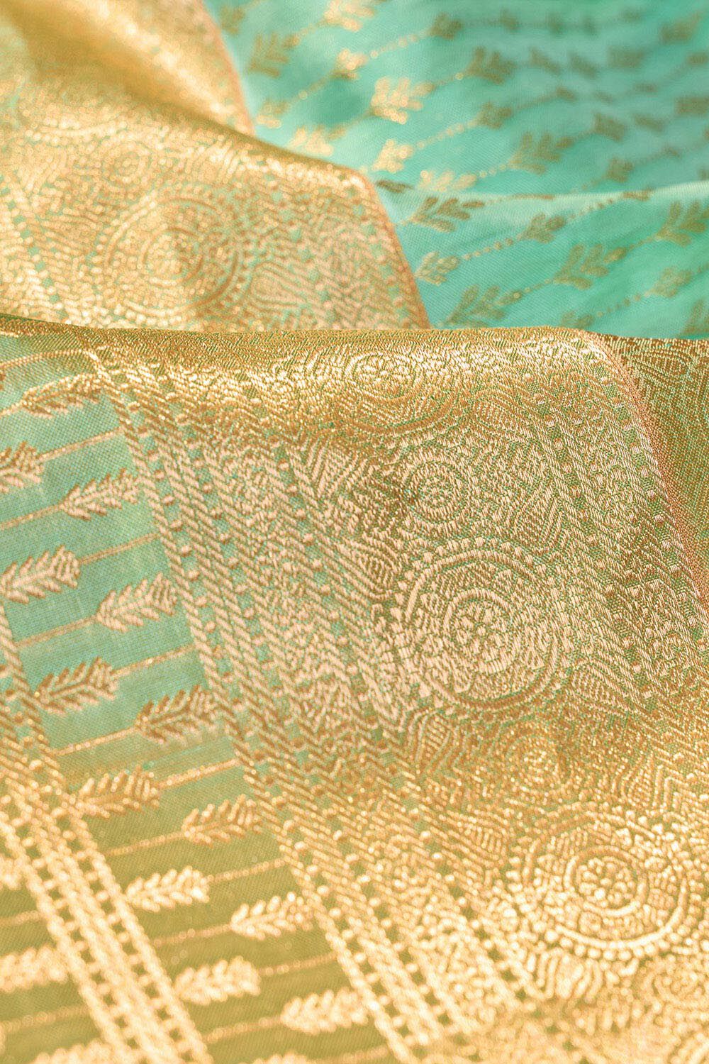 Light Green Woven Kanjivaram  Silk Viscose Saree image number null