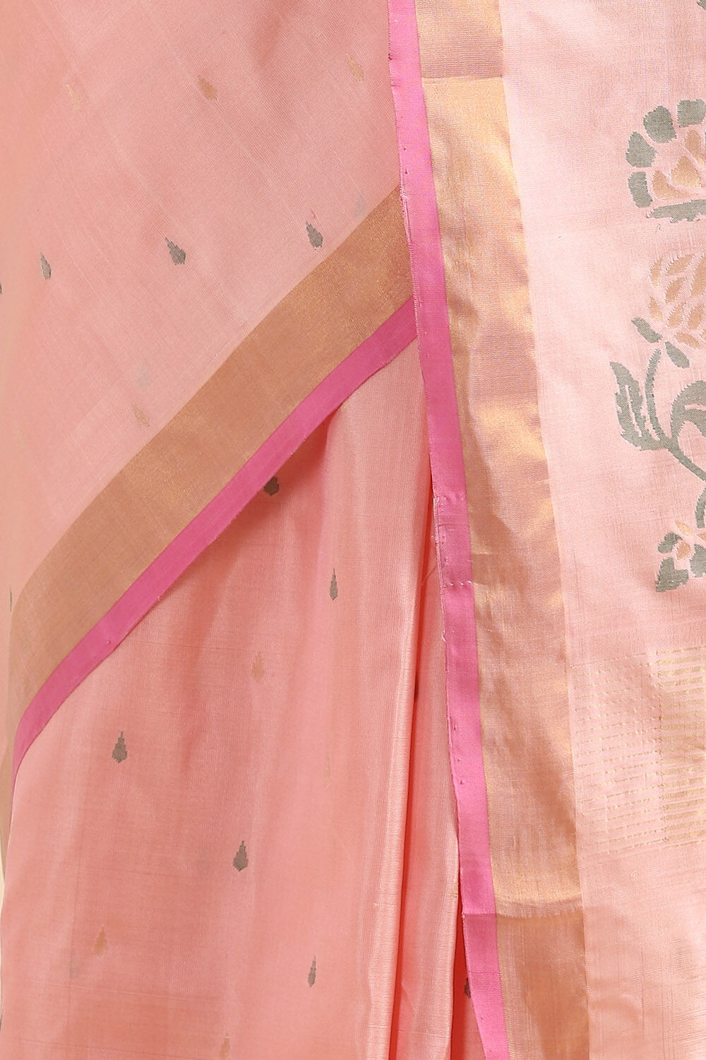 Light Pink Pure Silk Uppada Jamdani Saree image number null