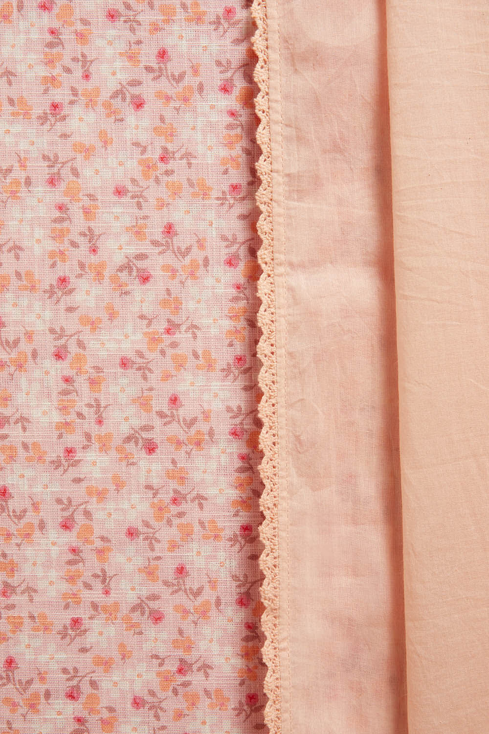 Pink Screen Printed Pure Cotton Unstitched Suit Set image number null