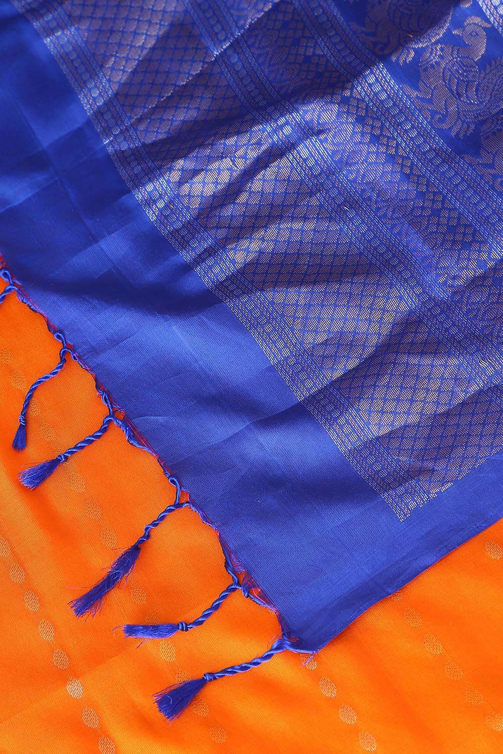 Orange Pure Silk South Saree image number null