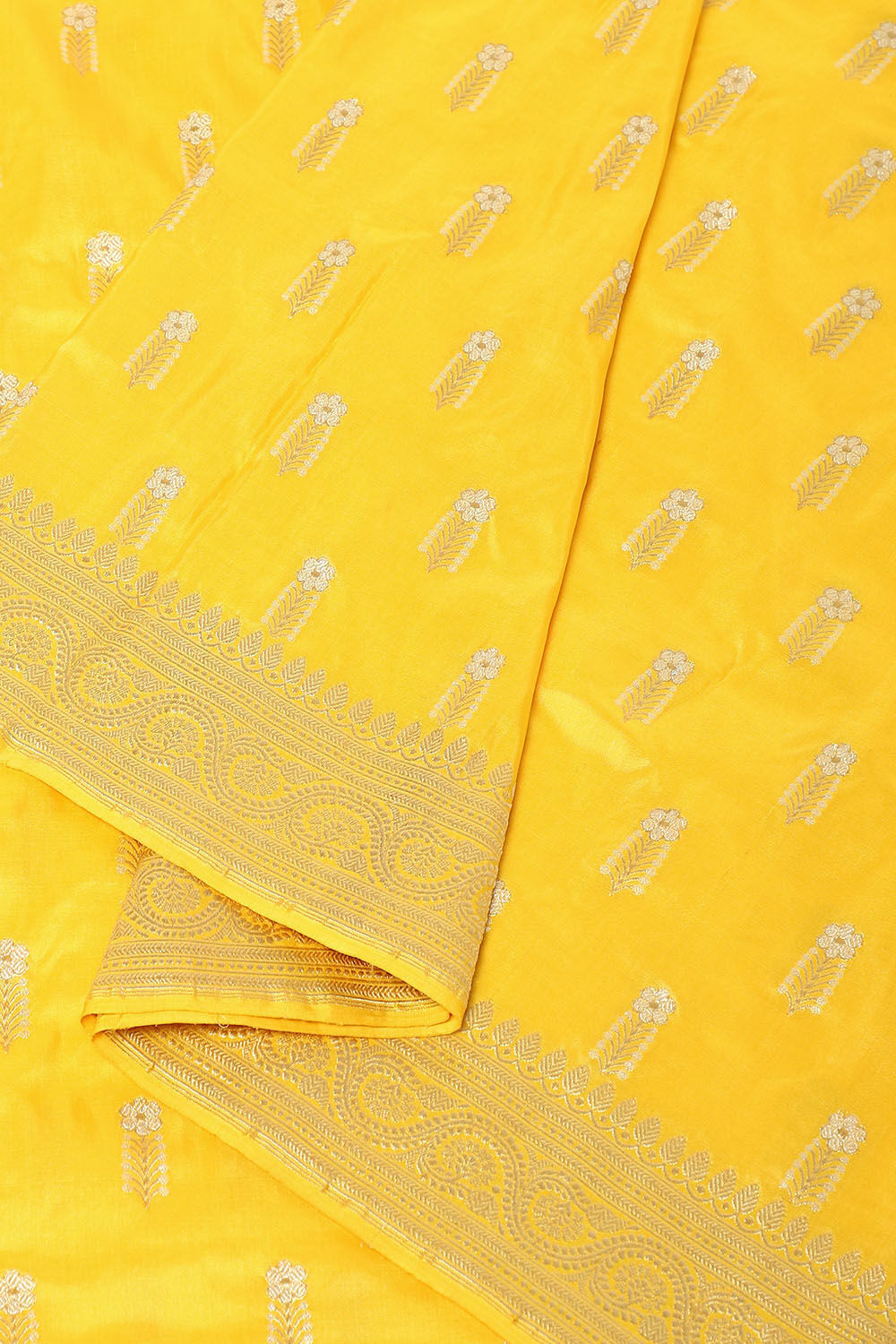 Yellow Pure Silk Banarasi Saree image number null
