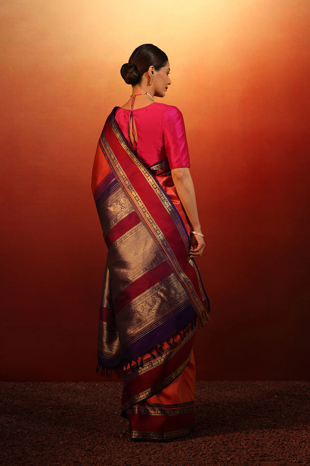 Red Woven Pure Silk Kanjivaram Saree image number null