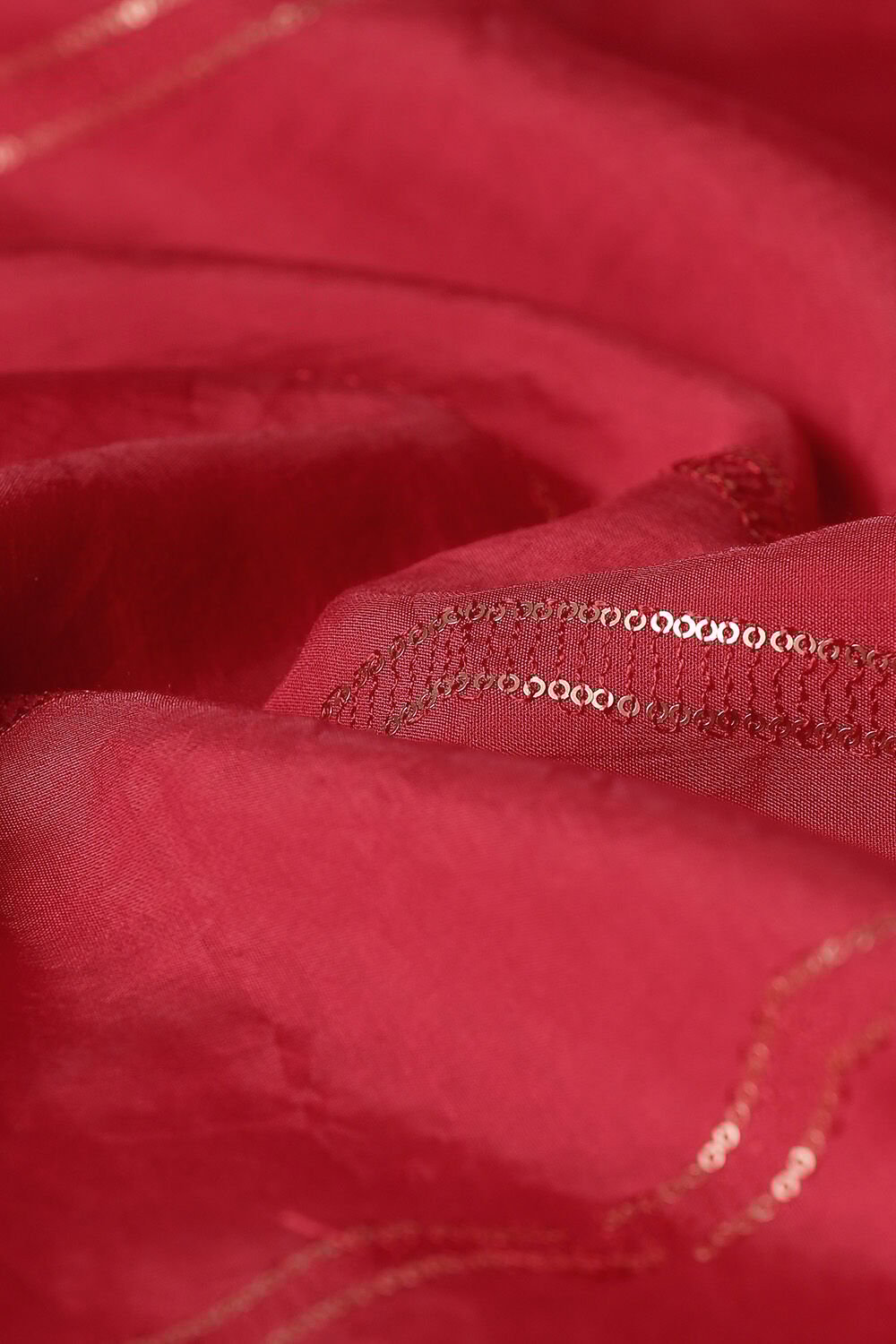 Dark Red Silk Cotton Embroidered Semistitched Suit Set image number null