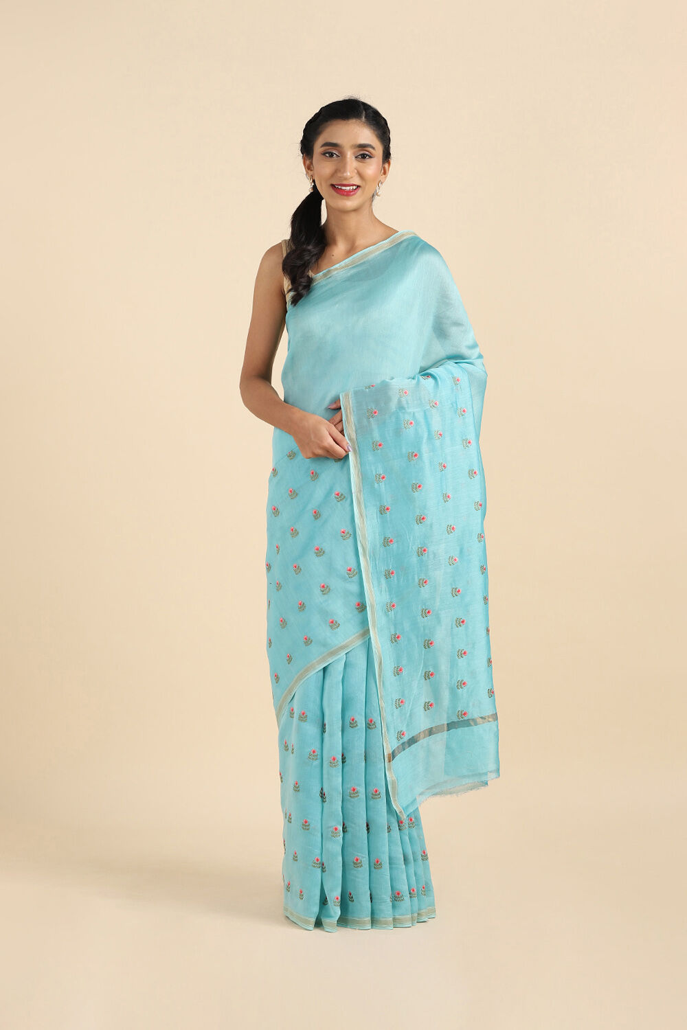 New Collection Blue Color Pure Silk Saree