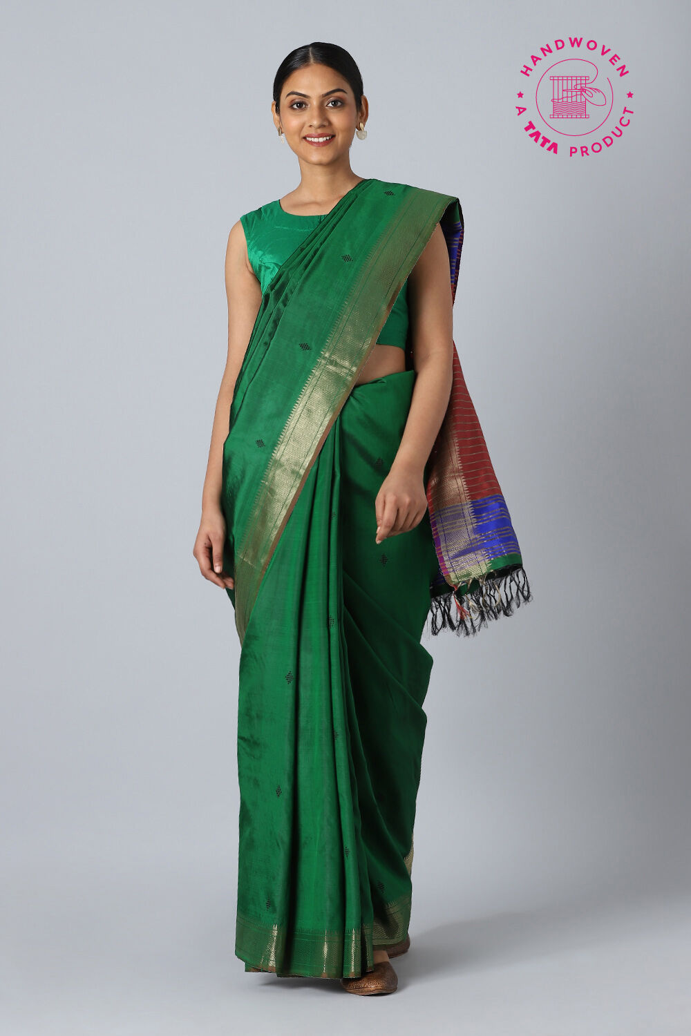 Green Pure Silk Extra Weft Saree image number null