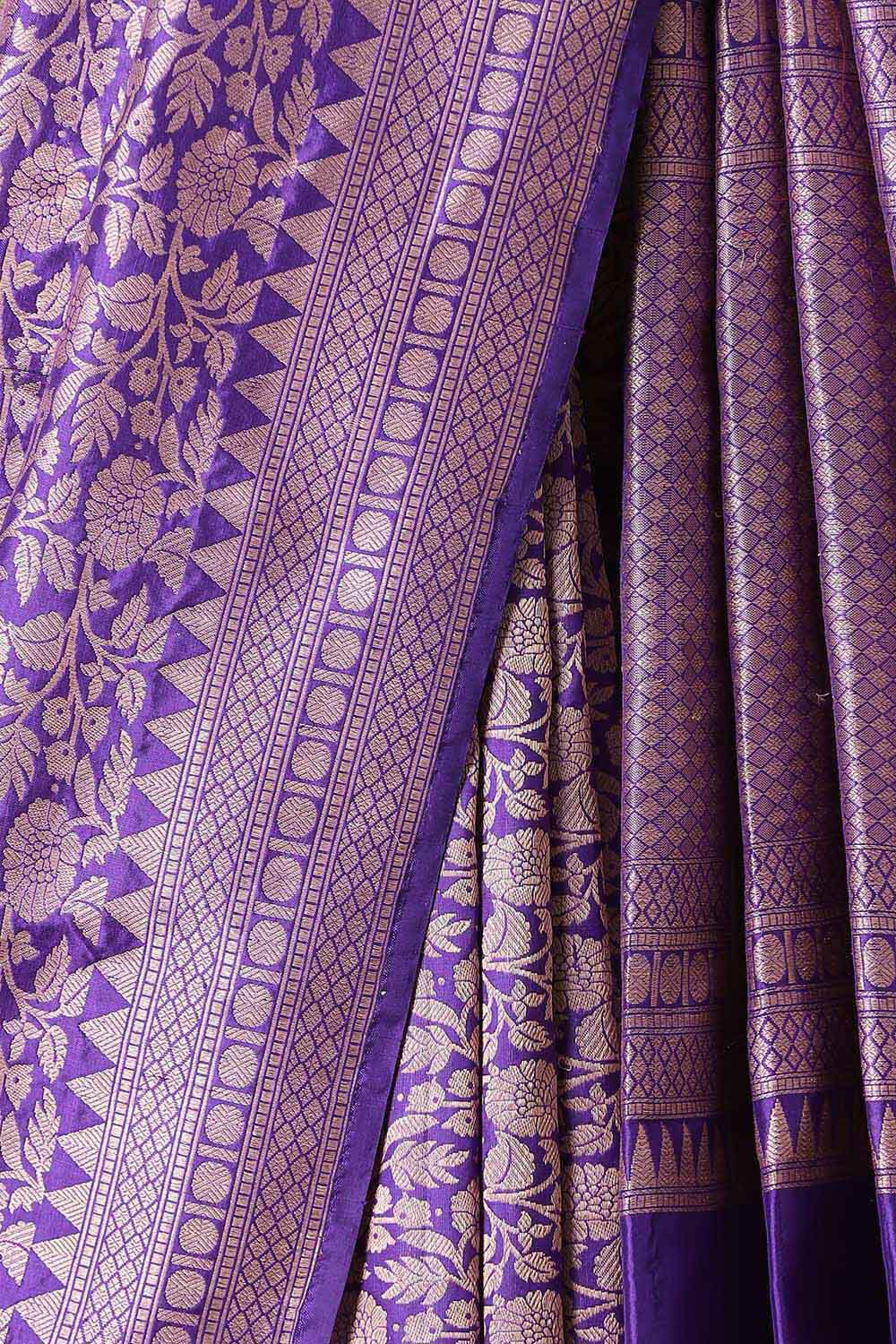 Dark Blue Pure Silk Banarasi Saree image number null