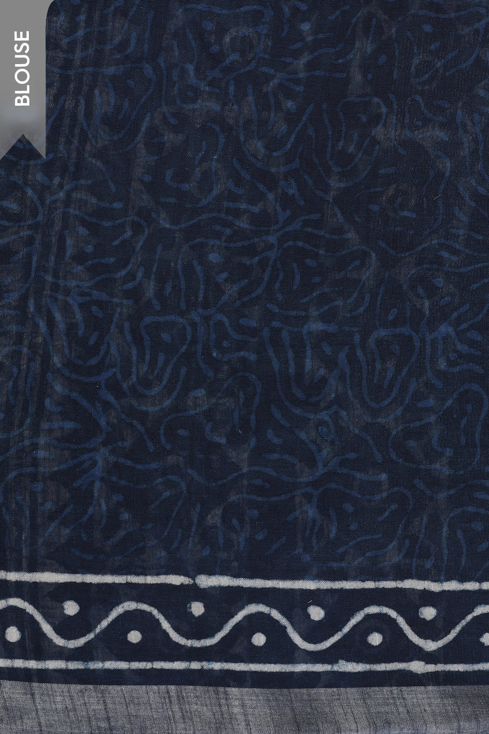 Blue Cotton Viscose Contemporary Block Printed Saree image number null