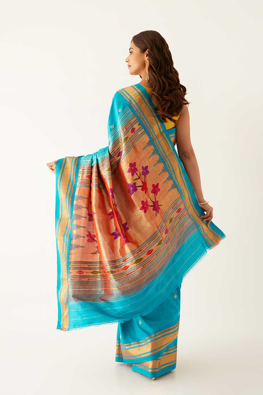 Blue Pure Silk Paithani Saree image number null