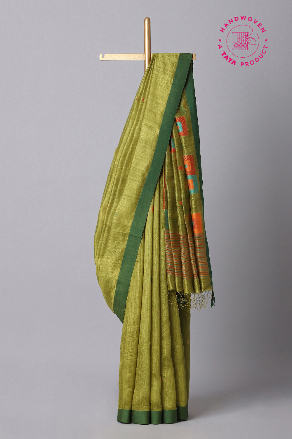Green Pure Silk Vanya Jamdani Saree image number null