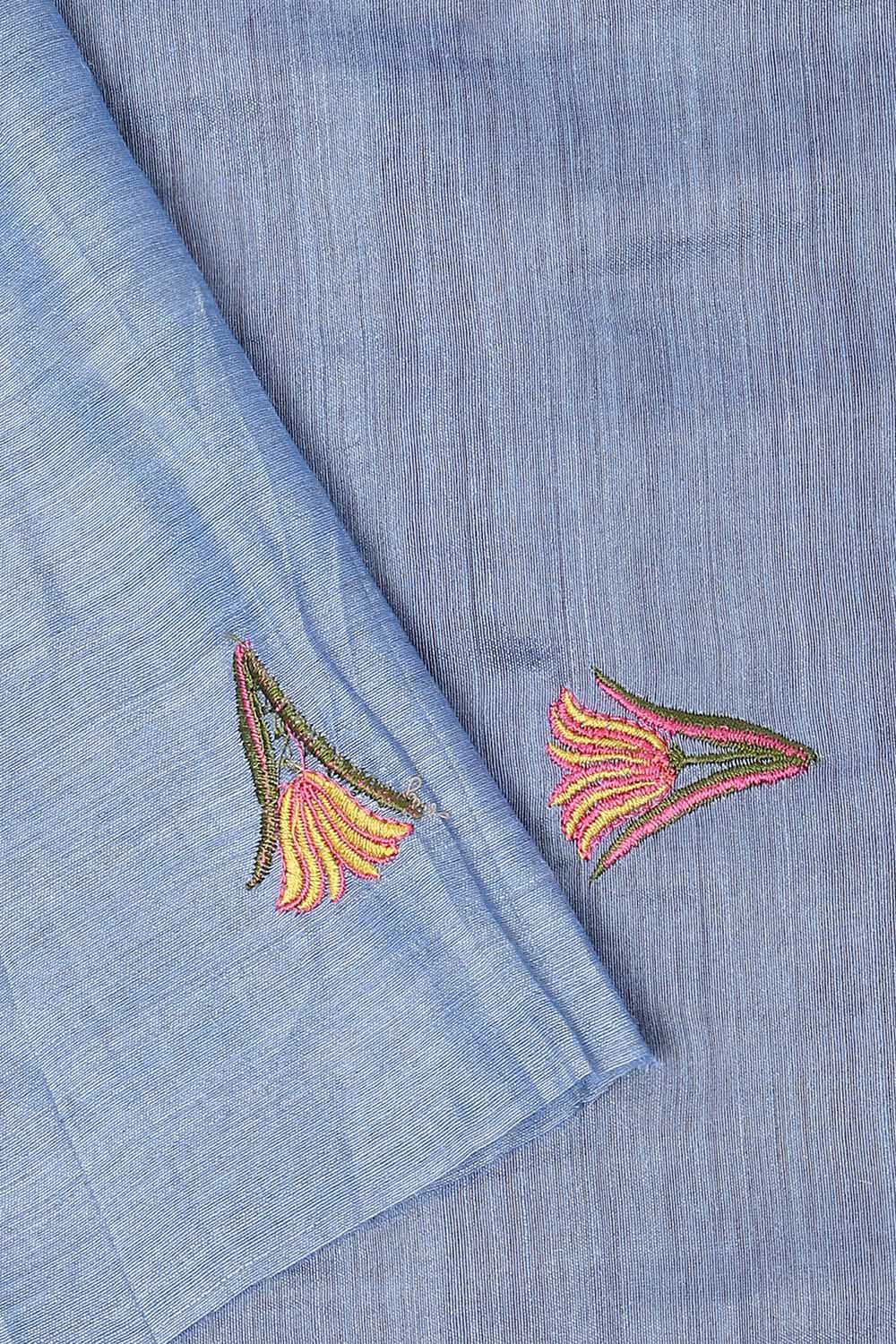 Orange Embroidery Silk Suit image number null