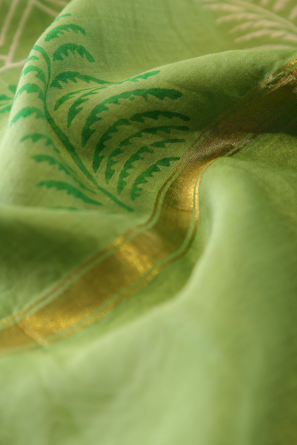 Blue Green Pure Silk Cotton Suit Set image number null